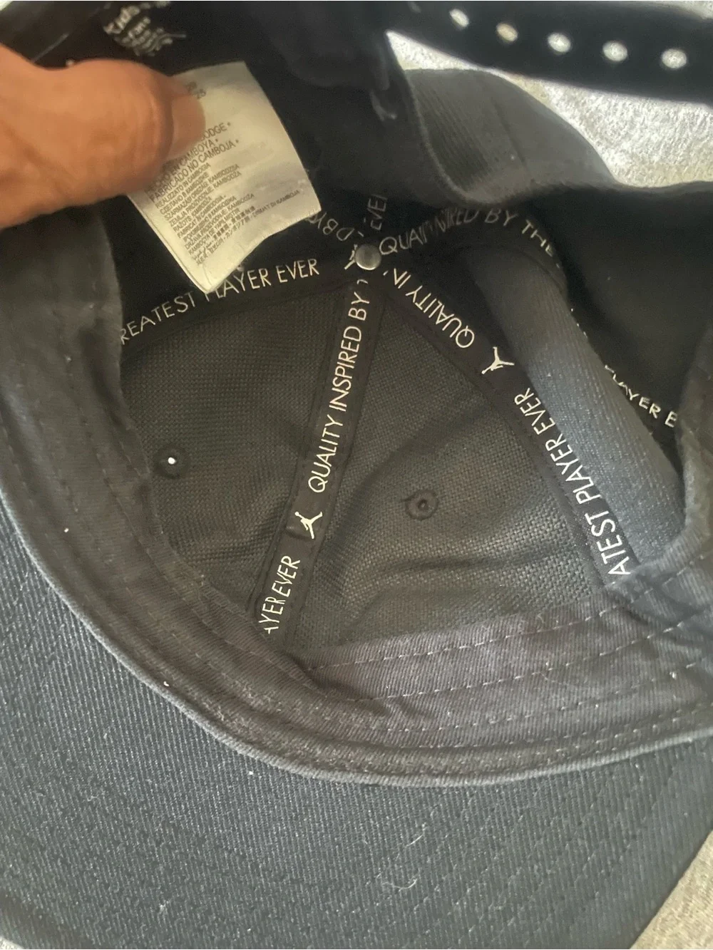 Jordan Navy Hat with Red Jumpman and White Lettering (For parts)